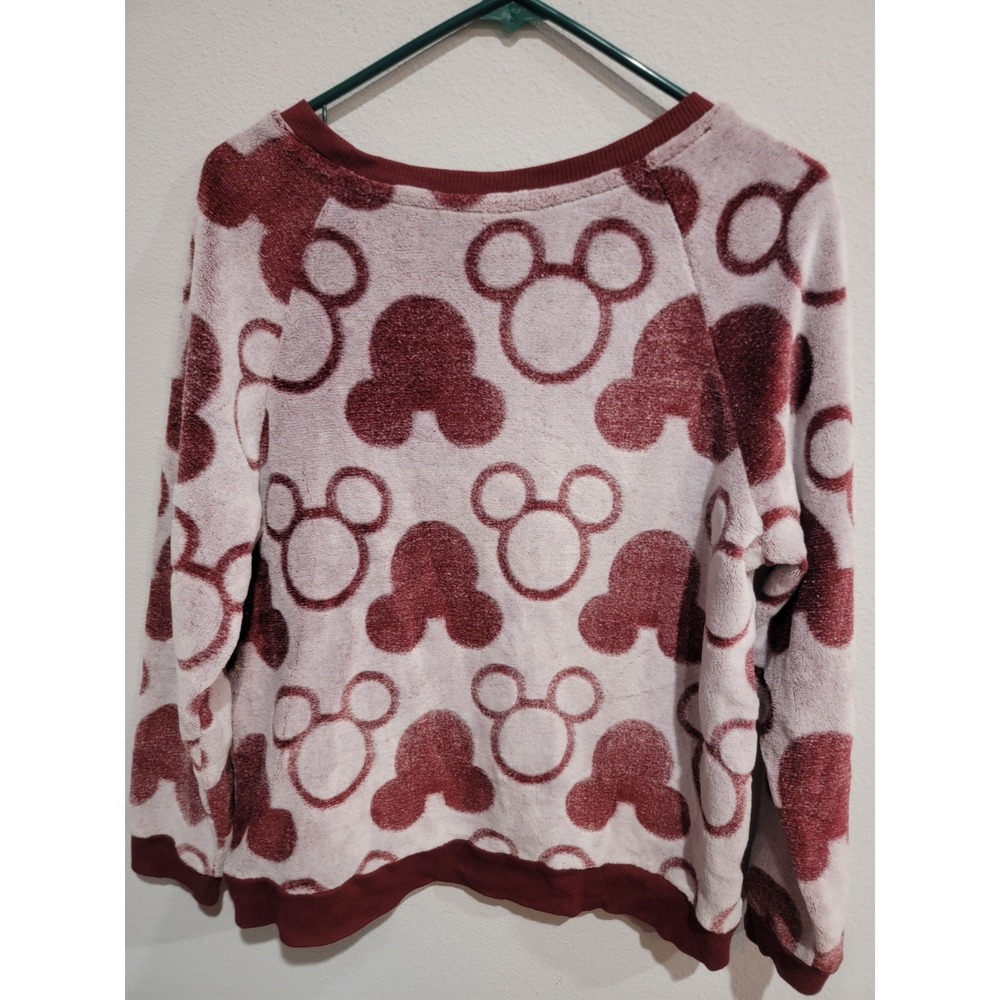 Mickey Mouse Disney Character Ladies'‎ Fleece 2-piece Pajama Set RED Large 12/14 - Picture 7 of 12